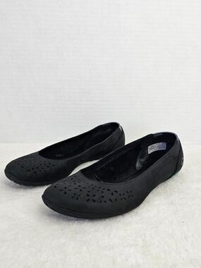 Merrell Mimix Ballet Flats Women's 8 Black Leather Slip On Select Grip Sole Shoe